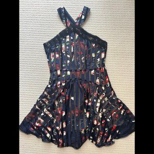Foxiedox Embellished Floral Black Fit & Flare Dress